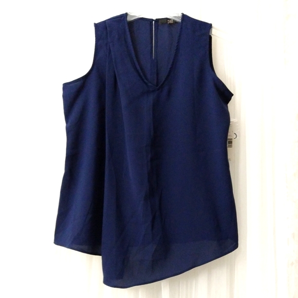 Alex Marie Women's Blue Asymmetrical Blouse - Picture 1 of 5